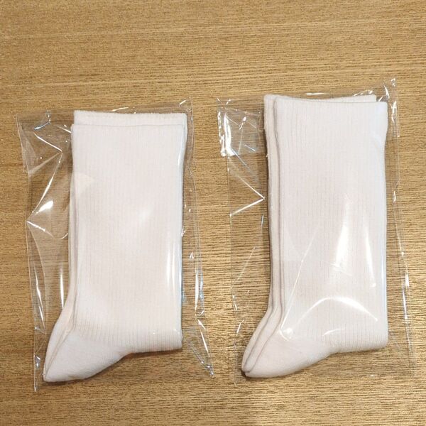 白 靴下 白ソックス2足 新品 未使用 ショートソックス スクールソックス 学校指定 23〜25cm