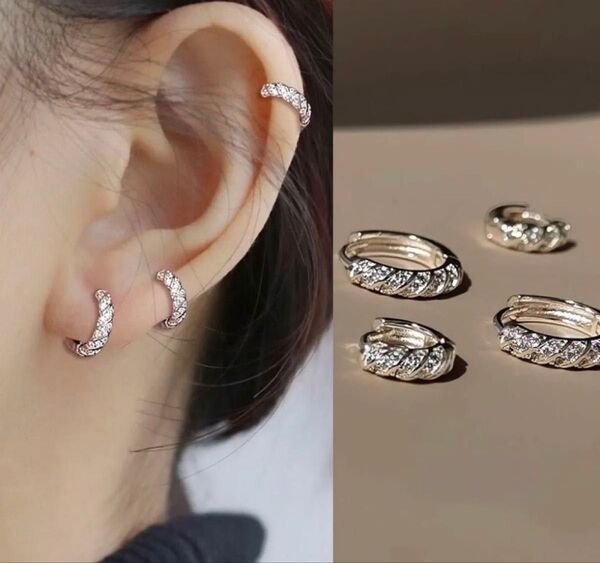 ピアス キラキラリング 6mm フープピアス