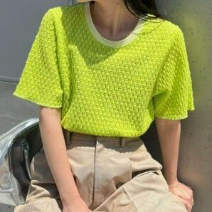 【CIAOPANIC TYPY】 ぽこぽこカットジャガードTEE