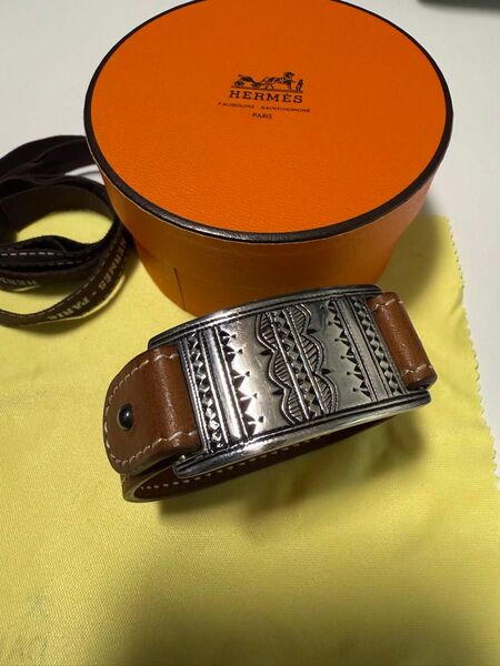 エルメス トゥアレグ バングル ブレスレット HERMES シルバー925 レザー