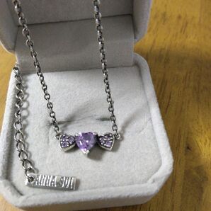 ANNA SUI ネックレス ハート パープルSILVER925