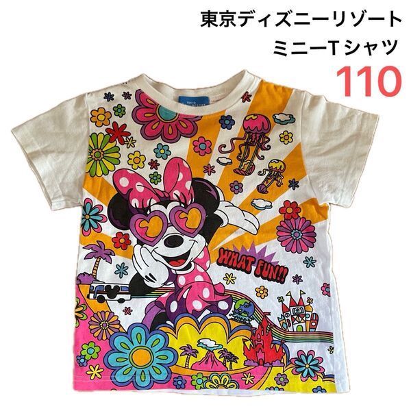 東京ディズニーリゾート ミニーマウス Tシャツ 110 Disney カラフル Tokyo Disney resort ミッキー