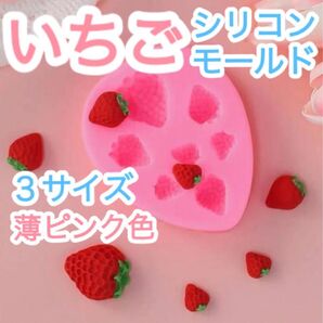 いちご 3サイズ シリコンモールド シリコン型 スイーツデコ イチゴ 苺 ミニチュア ハンドメイド 粘土 パーツ フェイクスイーツ
