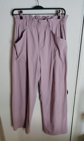 GU 接触冷感 ワイドパンツ ピンクパープル? XXL ナイロン
