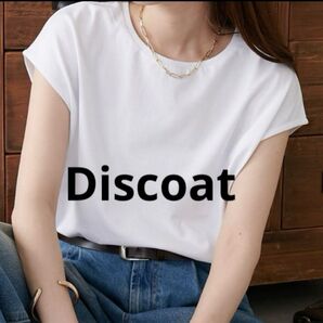 Discoat ディスコート フレンチスリーブカットソー Tシャツ 白