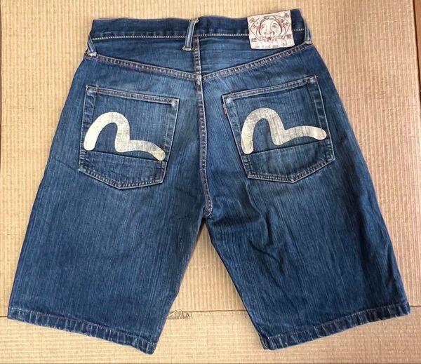 エヴィス EVISU LOT2001 デニムショートパンツ W32 ハーフパンツ