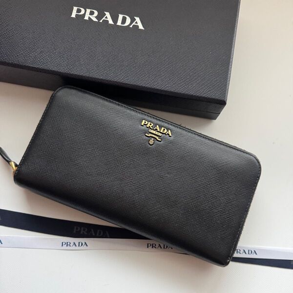 【極上美品】879 PRADA プラダ ラウンドファスナー 長財布