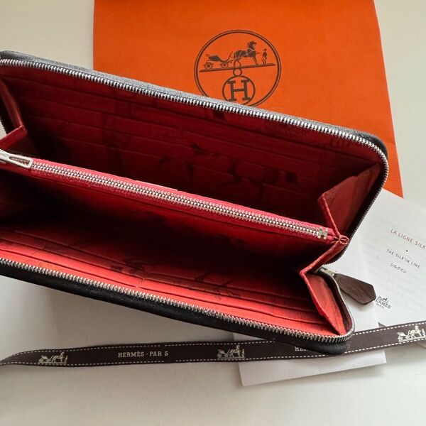 【美品】 861 HERMES エルメス アザップ シルクイン 長財布