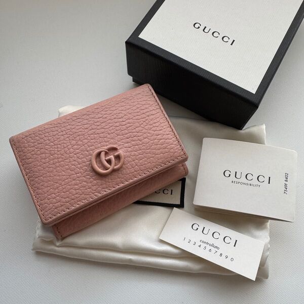【美品】 895 GUCCI グッチ マーモント 3つ折り 財布