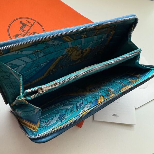 【美品】 902 HERMES エルメス アザップ シルクイン 長財布