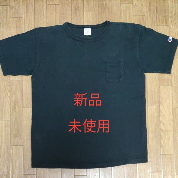 超美品 新品 未使用 チャンピオン T1011 ポケットTシャツ 黒 ブラック Lサイズ USA製
