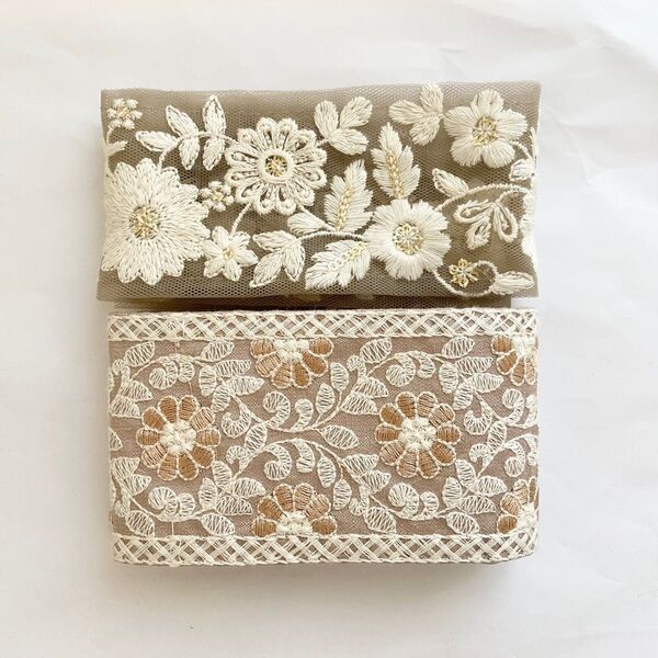 【再販×4】インド刺繍リボン カット売り アソートパック 太幅 布 No.4 ハンドメイド
