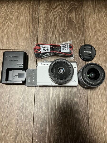 Canon EOS M200 ミラーレス一眼カメラ ホワイト ダブルレンズキット キヤノン キャノン