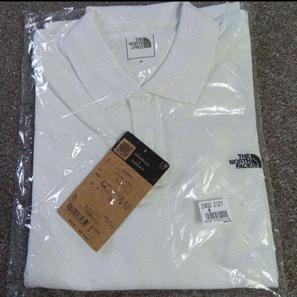 THE NORTH FACE S/S HEATHER LOGO ノースフェイス ポロシャツ ホワイト M 未使用