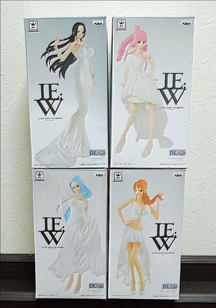 ワンピース LADY EDGE:WEDDING ハンコック ペローナ ビビ ナミ4体セット 開封品(内袋未開封)