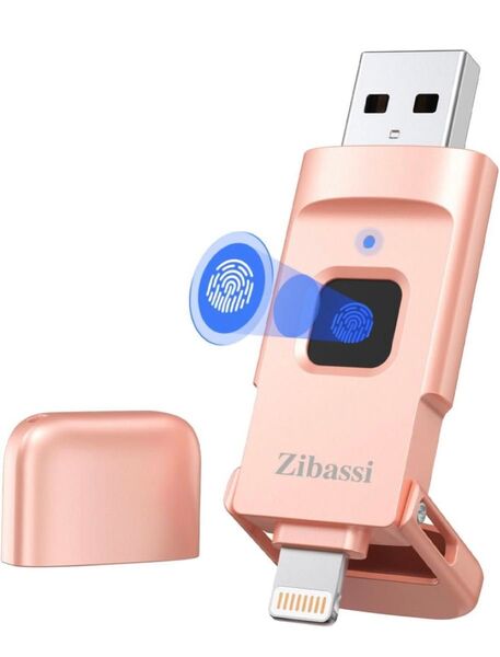 128GB【MFI認証取得 指紋認証】iPhone用USBメモリ