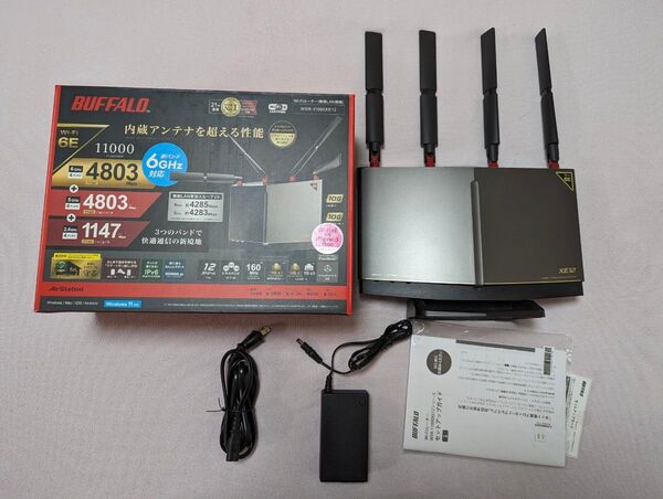 BUFFALO WXR-11000XE12 Wi-Fiルーター(Wi-Fi 6E対応) チタニウムグレー 6GHz 5GHz