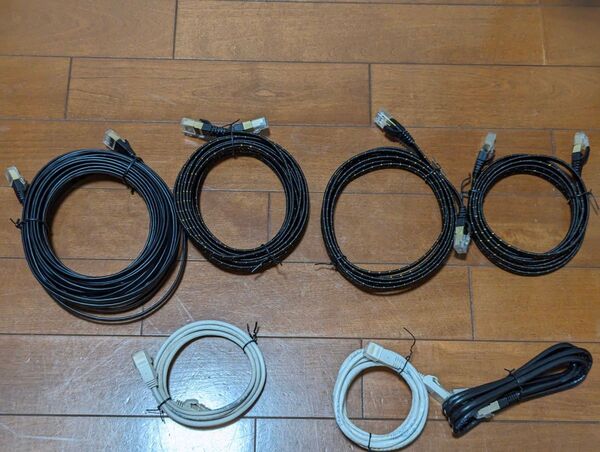 LANケーブル CAT7 10m・5m・3m x2 / CAT6 1.5m x3 セット フラットケーブル 10Gbps