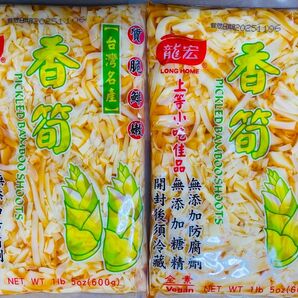 龍宏香筍 柔らか味付けメンマ 味付穂先たけのこ細切 味付け筍 600g X 2袋