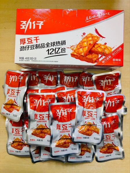 勁仔厚豆干 香辣味 豆腐干 豆乾 1箱(共計20個入りx20g)