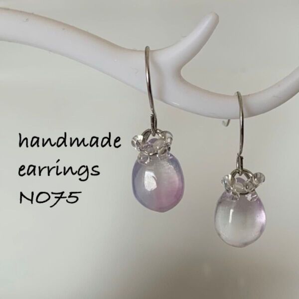 ハンドメイドピアス チェコビーズ No.75 サージカルステンレスフック