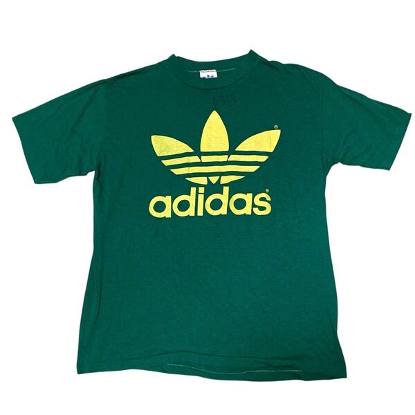 adidas アディダス 80’sヴィンテージ トレフォイル半袖TシャツM USA製 グリーン