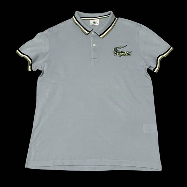 レア LACOSTE ラコステ リアルワニ刺繍コットン鹿の子半袖ポロシャツ2 ファブリカ