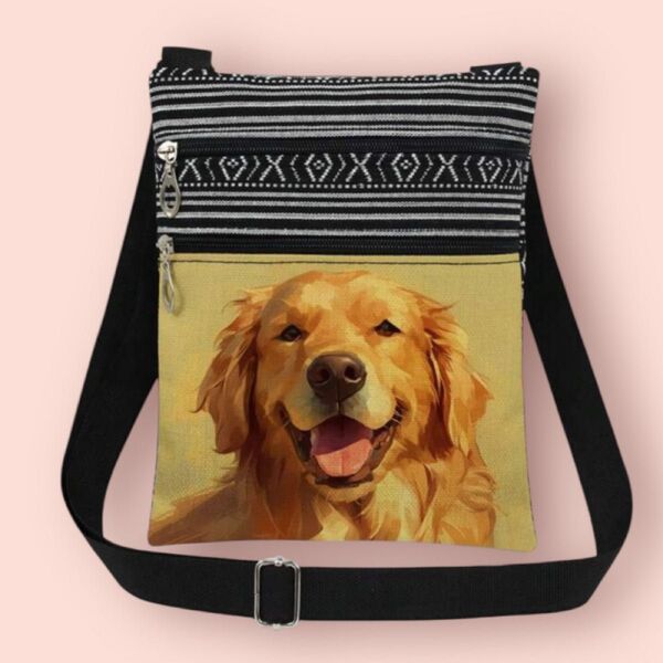 新品 サコッシュ ゴールデンレトリバー 犬 ポシェット 斜め掛け 犬雑貨 犬グッズ 犬柄