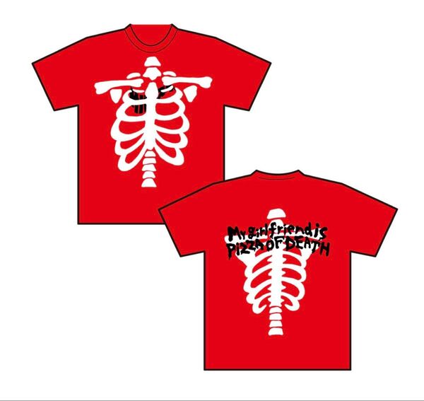 サバシスター My girlfriend is PIZZA OF DEATH レッド×ホワイト Lサイズ 予約受注販売限定Tシャツ