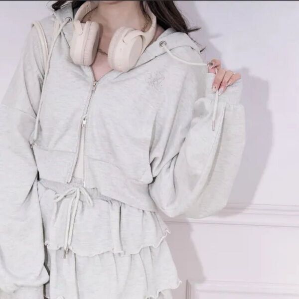 【apres jour】上下2点セット 裏毛セットアップ グレー ミニスカ F