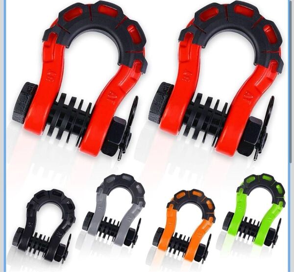 鍛造 Dリング 牽引 シャックル 3/4 インチ Uタイプ ヘビーデューティー 高強度 フック トレーラー 牽引バー 2個