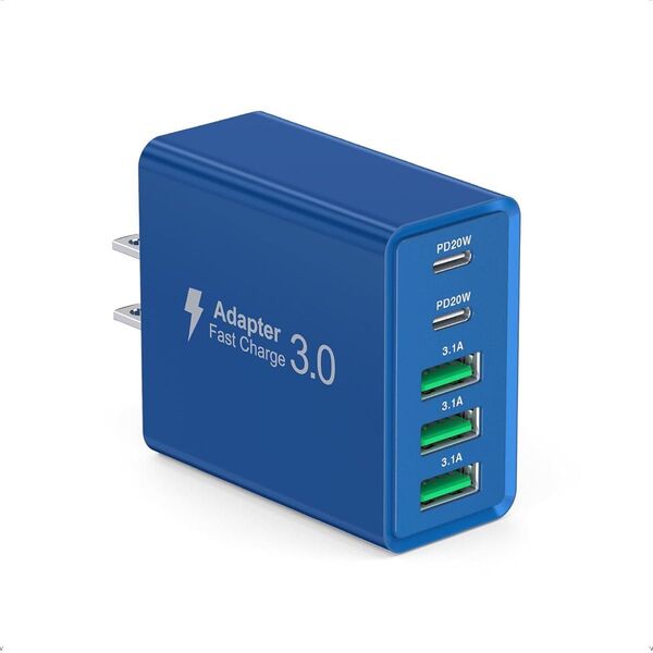 USBコンセント 急速充電器 PD20W 合計50W 5ポート USB C + USB 充電器 ACアダプター Type-C