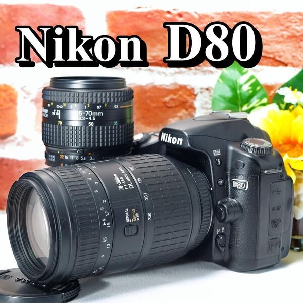【即購入で600円OFF】Nikon D80 ショット数わずか1727枚 ダブルレンズ ニコン 超望遠レンズ