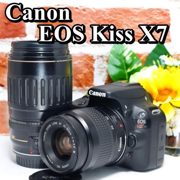 【即購入で800円OFF】 超軽量かつ高性能 Canon Kiss X7 ダブルレンズ スマホ転送OK キャノン キヤノン