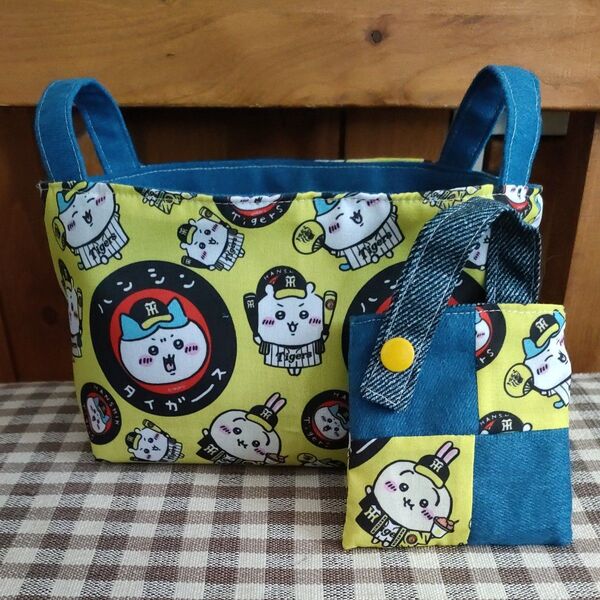 布バスケットとミニミニトート 野球 ハンドメイド