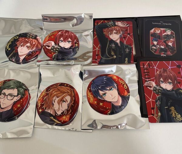 ツイステ展 ツイステポップアップ ハーツラビュル 缶バッジ オーロラカード リドル エース デュース トレイ ケイト