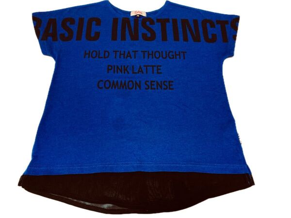 PINK-latte ピンクラテ 半袖 Tシャツ xxs 140 ブルー 青 カットソー 夏 シフォン ワールド ラブトキ レピピ