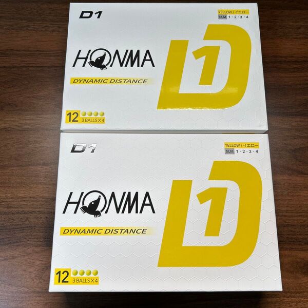 新品未使用!! ホンマ ゴルフボール D1 (イエロー) 2024年モデル BT2401 2ダース!!