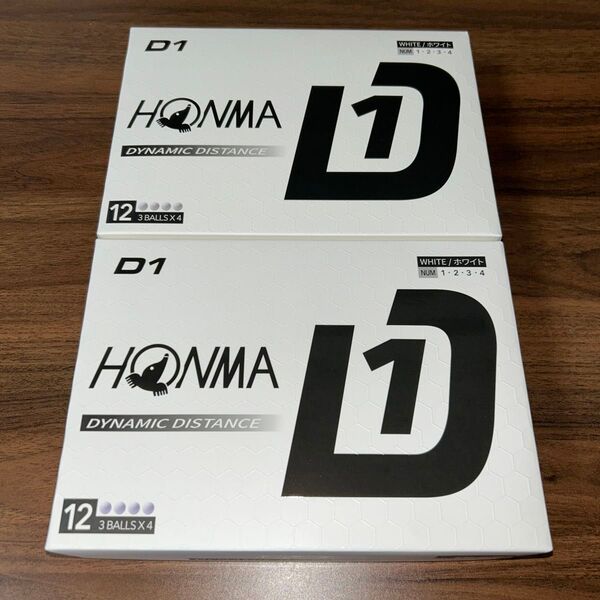 新品未使用!! ホンマ ゴルフボール D1×2箱 2ダース ホワイト BT2401 HONMA