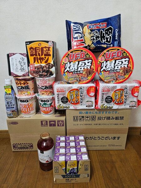 アミューズメント景品 食品詰め合わせ クロワッサン いちごミルクの素 カップヌードル