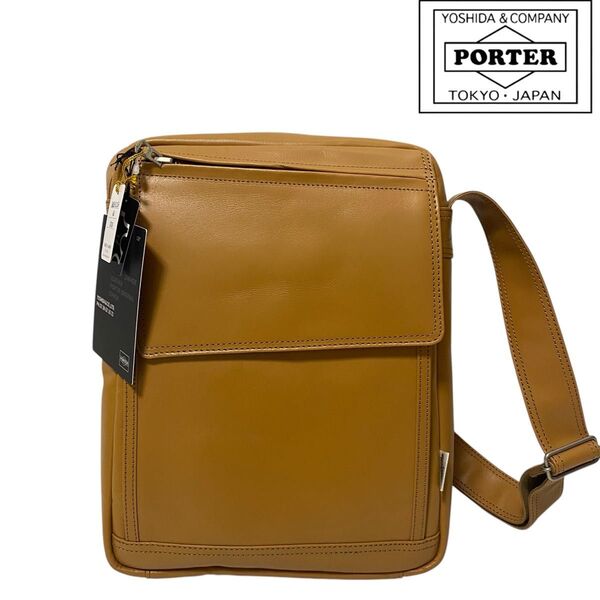 新品未使用 PORTER ポーター スクエア レザー ショルダーバッグ 本革 牛革 吉田カバン 人気完売品