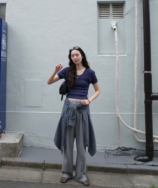 新品未使用完売品CLANE SCOOP LINE RIB TOPS