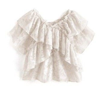 袖2Way花柄シアークロスフリルブラウス