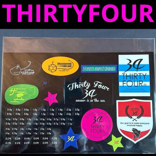 ④サーティーフォー アソートステッカー 34 アジング メバリング THIRTYFOUR サーティフォー オマケ付き