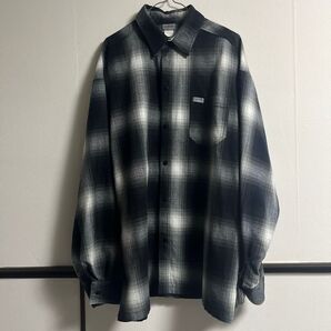 チェックシャツ モノトーン Lサイズ