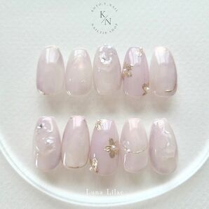 No.127 ネイルチップ ニュアンスネイル うるうるネイル ちゅるんネイル 夏ネイル ブライダルネイル 花嫁 サイズオーダー