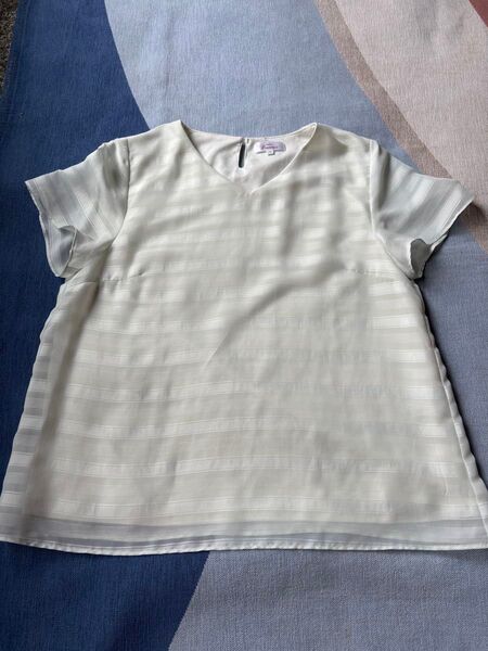 洋服の青山preciousトップスブラウスカットソー13号デスクワークビジネス Tシャツ カットプルオーバーリクルート