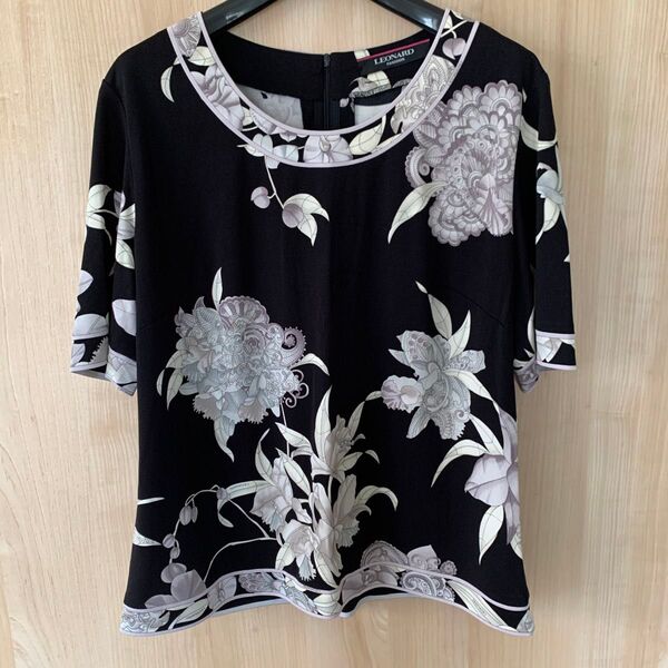 【 LEONARD 美品 】レオナール 半袖 カットソー サイズ 42