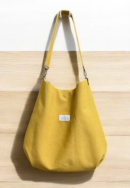 【1点のみ】ハンドメイド *11号帆布 ヴィンテージ加工* ワンハンドルバッグ(マスタード)