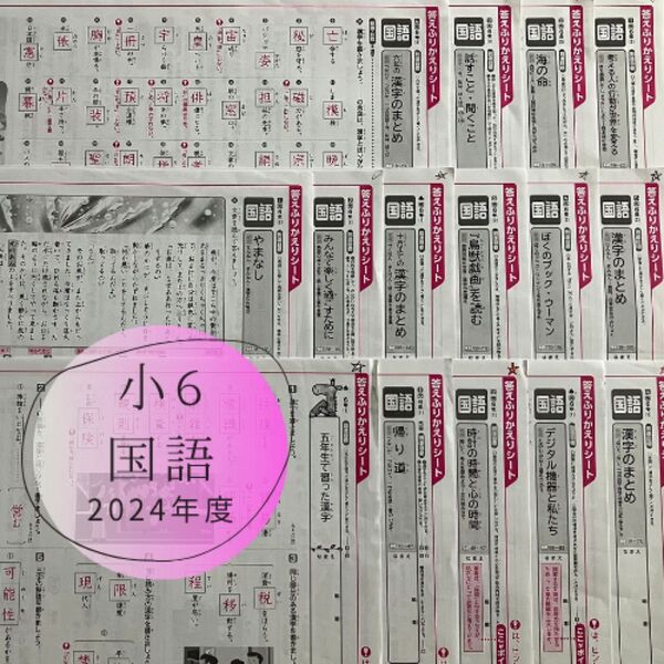 【2024年度】小6 国語 カラーテスト 答えふりかえりシート